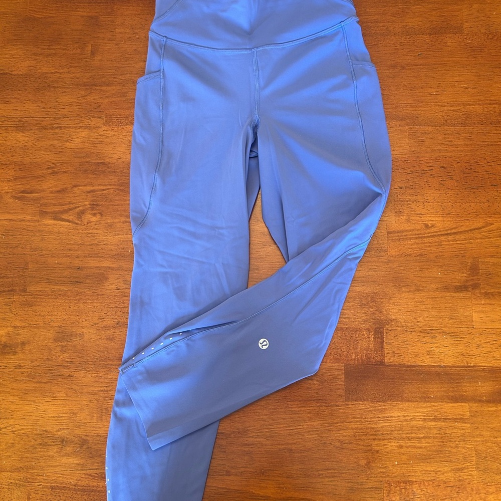 lululemon athletica Blue Cropped Fast and Free Leggings